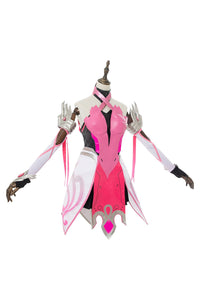 Overwatch Mercy Angela Ziegler Cosplay Kostüm Rosa Kleid