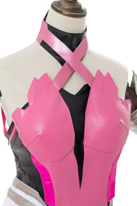Overwatch Mercy Angela Ziegler Cosplay Kostüm Rosa Kleid