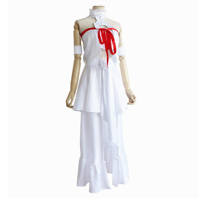 SAO Sword Art Online Cosplay Kostüm Asuna Yuuki Asuna Kleid Weiß