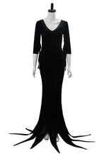 Laden Sie das Bild in den Galerie-Viewer, The Addams Family Die Addams Family Morticia Addams Cosplay Kostüm Kleid Schwarz