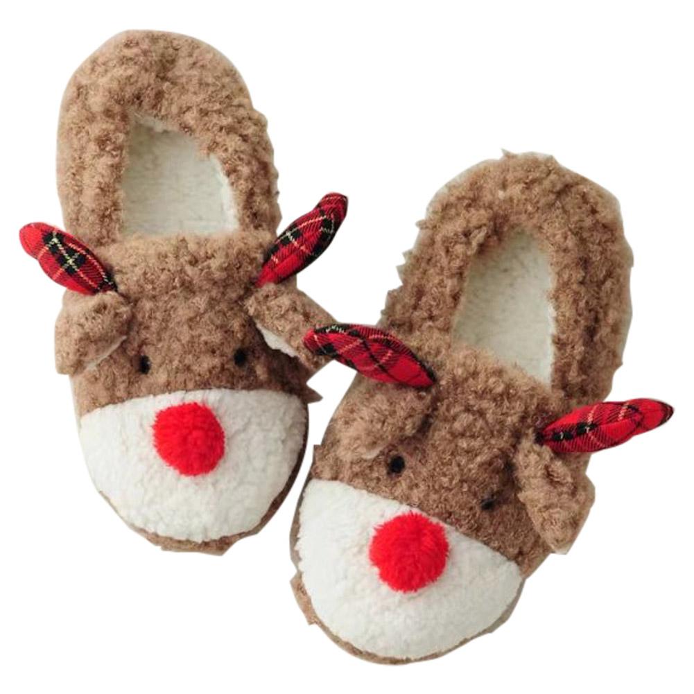 Weihnachten Winter Hausschuhe Memory Foam Plüsch Warm Gefüttert Pantoffel Fleece-Futter Slipper Kuschelig Indoor