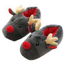 Laden Sie das Bild in den Galerie-Viewer, Weihnachten Winter Hausschuhe Memory Foam Plüsch Warm Gefüttert Pantoffel Fleece-Futter Slipper Kuschelig Indoor Deer Hirsch