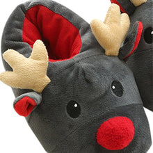 Laden Sie das Bild in den Galerie-Viewer, Weihnachten Winter Hausschuhe Memory Foam Plüsch Warm Gefüttert Pantoffel Fleece-Futter Slipper Kuschelig Indoor Deer Hirsch