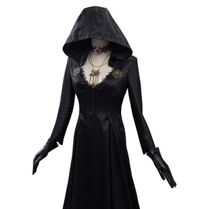 Resident Evil Village Bela Dimitrescu Schwarz Kleid Cosplay Kostüm Vampire Kleid