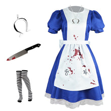 Laden Sie das Bild in den Galerie-Viewer, Alice: Madness Returns Alice Kleid Cosplay Kostüm Set