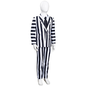 Kinder Beetlejuice Cosplay Kostüm Stripped Halloween Karneval Anzug