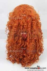 Brave Merida – Legende der Highlands Merida Orange Lockige Perücke Cosplay Wärmeformbeständig