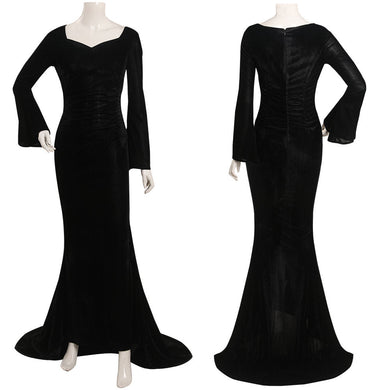 Wednesday Morticia Addams Cosplay Kostüm Outfits Halloween Karneval Kleid