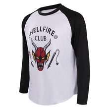 Laden Sie das Bild in den Galerie-Viewer, Stranger Things 4 (2022) Hellfire Club Langarm Top Halloween Karneval T-Shirt