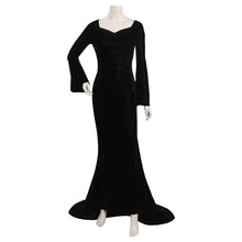 Laden Sie das Bild in den Galerie-Viewer, Wednesday Morticia Addams Cosplay Kostüm Outfits Halloween Karneval Kleid