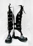 Klassischen Weiß und Schwarz Stiefel Schuhe Maßgeschneiderte