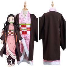 Laden Sie das Bild in den Galerie-Viewer, Kimetsu no Yaiba Kamado Nezuko Kinder Kimono Halloween Karneval Kostüm Set