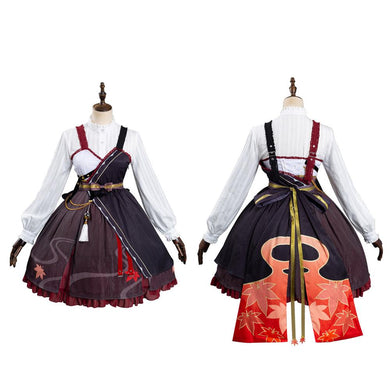 Kazuhha Genshin Impact Cosplay Kostüm Lolita Outfits Halloween Karneval Kleid