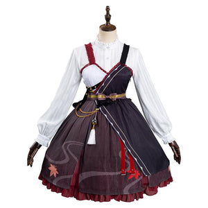 Kazuhha Genshin Impact Cosplay Kostüm Lolita Outfits Halloween Karneval Kleid