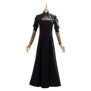 Yennefer The Witcher Yennefer Kleid Cosplay Kosüm Schwarz