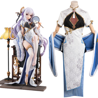 Re:Zero Emilia Cheongsam Kleid Cosplay Halloween Karneval Kostüm