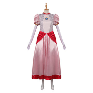 Prinzessin Peach Kleid The Super Mario Bros. Movie Cosplay Kostüm Halloween Karneval Kostüm