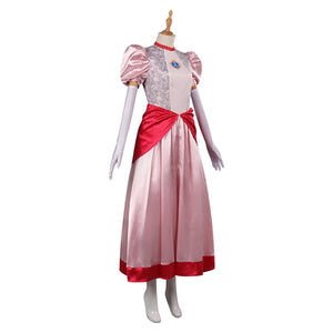 Prinzessin Peach Kleid The Super Mario Bros. Movie Cosplay Kostüm Halloween Karneval Kostüm