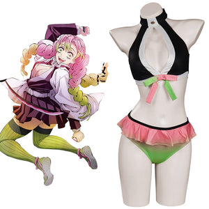 Demon Slayer Kanroji Mitsuri Sexy Cosplay Bademode Erwachsene Sommer 2tlg. Badeanzug