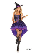 Laden Sie das Bild in den Galerie-Viewer, Halloween Hexen Sexy Purple Witch Fairy Wizard Cosplay Kostüm für Erwachsene