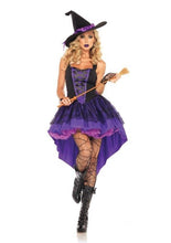 Laden Sie das Bild in den Galerie-Viewer, Halloween Hexen Sexy Purple Witch Fairy Wizard Cosplay Kostüm für Erwachsene