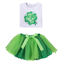 Laden Sie das Bild in den Galerie-Viewer, Mädchen Kinder St. Patrick’s Day Tüllkleid Saint Patrick&#39;s Day Kleid