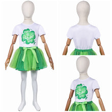 Laden Sie das Bild in den Galerie-Viewer, Mädchen Kinder St. Patrick’s Day Tüllkleid Saint Patrick&#39;s Day Kleid