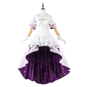 Madoka Kaname The Puella Magi Cosplay Kostüm Set weiß Kleid