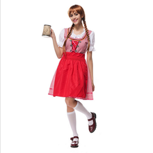 Laden Sie das Bild in den Galerie-Viewer, Oktoberfest Dirndl Damen Trachtenkleid mit Schürze Cosplay Kostüm
