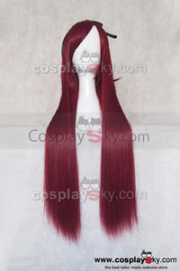 Puella Magi Madoka Magica Sakura Kyoko Cosplay Perücke Wine Rot 90cm