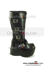 Laden Sie das Bild in den Galerie-Viewer, Punk &amp; Gothic Stiefel Schuhe Schwarz 10cm Hochhackige