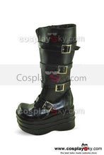 Laden Sie das Bild in den Galerie-Viewer, Punk &amp; Gothic Stiefel Schuhe Schwarz 10cm Hochhackige