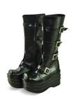 Punk & Gothic Stiefel Schuhe Schwarz 10cm Hochhackige