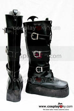 Laden Sie das Bild in den Galerie-Viewer, Punk Schnalle Schwarz heavy-bottomed Stiefel Maßgeschneiderte Cosplay Schuhe