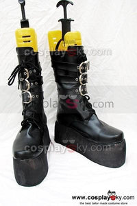 Punk heavy-bottomed Schwarz Schnalle Stiefel Maßgeschneiderte Cosplay Schue