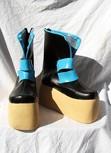 Punk Heavy-Bottomed Blau und Schwarz Stiefel Cosplay Schuhe