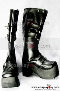 Punk Rock high-heeled heavy-bottomed Schwarz Stiefel