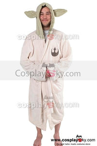 Star Wars Yoda Jedi Ears Fleece Bathrobe Hooded Robe Kostuem Erwachsene Größe