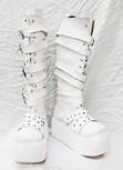 Sweet Gothic Weiß heavy-bottomed Schnalle Stiefel